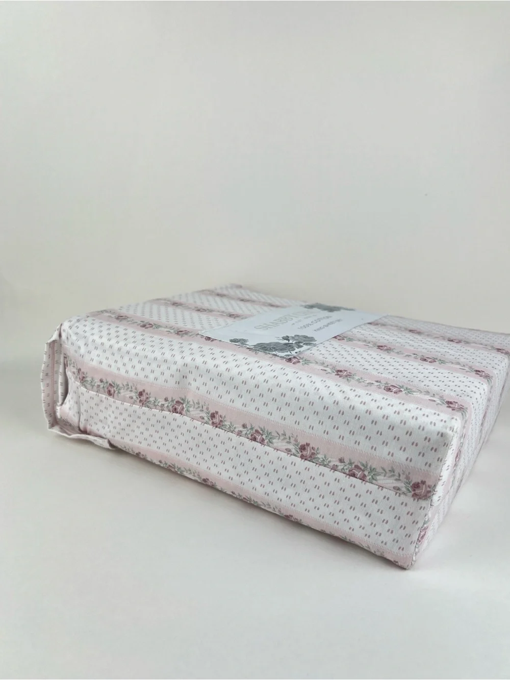 Shabby Chic Pink Floral King Sheet Set Soft 100% Cotton 4 Pc Set NEW